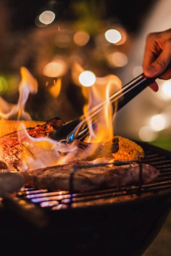 Campfire and Barbecue Dinner