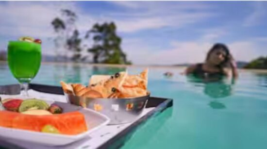 Wellness retreat Munnar at Shola Crown at the water pool